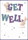 The cheerful heart of this get well card shines through in its playful, endearing design, reflecting the friendly ambiance of Chiswick's local shops and green spaces. Two lovable characters-a cuddly teddy and an energetic puppy-appear as if tumbling from the page, each joyfully lifting the bold, colourful letters spelling 'Get Well.' The rich hues of indigo and teal within the typography stand out brightly against a gentle cream background, creating a subtle vibrancy that feels as refreshing as a morning at Turnham Green. Scattered across the card, starlike bursts in blue and purple shades twinkle with optimism, symbolising the hopeful wishes sent from neighbours and friends across Chiswick. The illustrations have an irresistible tactile appeal-the bear's fur appears irresistibly soft, while the puppy's floppy ears invite an imaginary, comforting pat. This card doesn't just send a message; it carries the emotional warmth of a hand-delivered bouquet, evoking compassion and kindness perfect for someone embarking on their road to recovery within the community. Much like the caring touch of Florists Chiswick, this heartfelt scene brings together brightness, comfort, and a gentle touch-a blend made for sharing encouragement with loved ones all around W4.